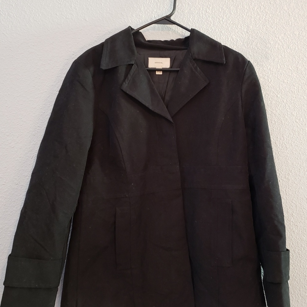 Merona Womens black microsuede coat